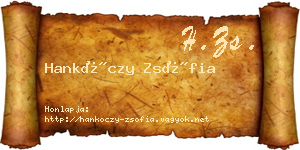 Hankóczy Zsófia névjegykártya