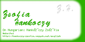 zsofia hankoczy business card